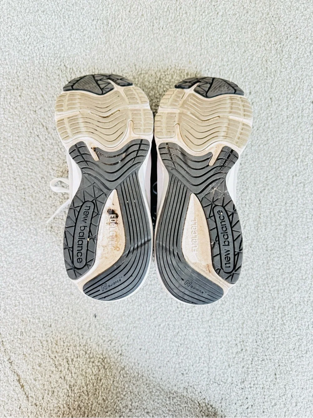 New Balance Women's Gray and Cream Mesh Sneakers